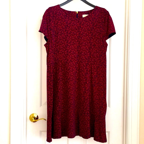 Michael Kors Women’s Dress XXL Navy Scarlet Red Short Sleeves long zipper NWOT - Picture 3 of 11
